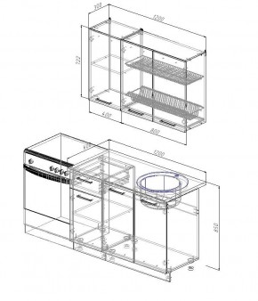 Кухонный гарнитур Антрацит 1200 (Стол. 26мм) в Екатеринбурге - mebel24.online | фото 2