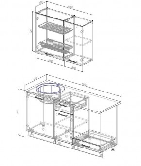 Кухонный гарнитур Антрацит 1600 (Стол. 38мм) в Екатеринбурге - mebel24.online | фото 2