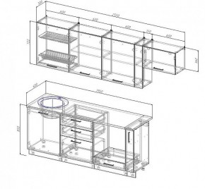 Кухонный гарнитур Антрацит 2550 (Стол. 38мм) в Екатеринбурге - mebel24.online | фото 3