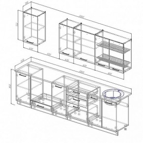 Кухонный гарнитур Антрацит 2800 (Стол. 38мм) в Екатеринбурге - mebel24.online | фото 3