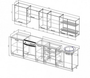 Кухонный гарнитур Антрацит 3000 (Стол. 38мм) в Екатеринбурге - mebel24.online | фото 3