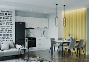 Кухонный гарнитур Белый Глянец 2550 (Стол. 38мм) в Екатеринбурге - mebel24.online | фото 1