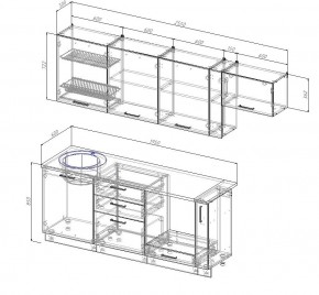 Кухонный гарнитур Жемчуг 2550 (Стол. 38мм) в Екатеринбурге - mebel24.online | фото 2