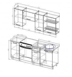 Кухонный гарнитур Капри 2000 (Стол. 26мм) в Екатеринбурге - mebel24.online | фото 2
