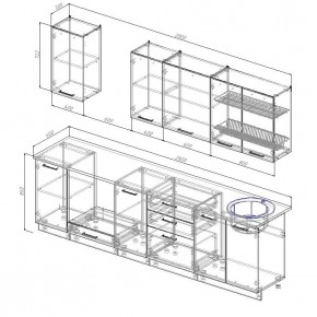 Кухонный гарнитур Капри 2800 (Стол. 26мм) в Екатеринбурге - mebel24.online | фото 2