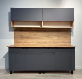 Кухонный гарнитур «Монако» 2.0 м Серия 2 МДФ с фрезеровкой (Дуб Золотой/Графит) в Екатеринбурге - mebel24.online | фото 3