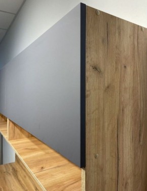 Кухонный гарнитур «Монако» 2.0 м Серия 2 МДФ с фрезеровкой (Дуб Золотой/Графит) в Екатеринбурге - mebel24.online | фото 6