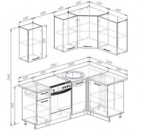 Кухонный гарнитур угловой Дели 2000*1200 (Стол. 26мм) в Екатеринбурге - mebel24.online | фото 2