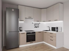 Кухонный гарнитур угловой Каппучино 2200*1600 h 950 (Стол. 38мм) в Екатеринбурге - mebel24.online | фото