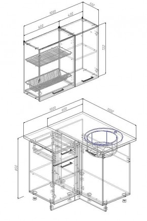 Кухонный гарнитур угловой Лада 1000х1000 (Стол. 26мм) в Екатеринбурге - mebel24.online | фото 2