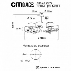 Люстра на штанге Citilux ALTON CL421273 в Екатеринбурге - mebel24.online | фото 3