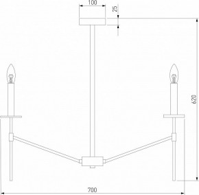 Люстра на штанге Eurosvet Anders 60142/6 латунь в Екатеринбурге - mebel24.online | фото 4