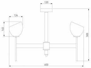 Люстра на штанге Eurosvet Arrista 60130/6 латунь Smart в Екатеринбурге - mebel24.online | фото 2