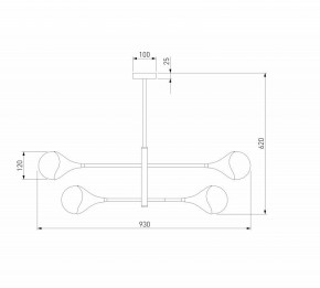 Люстра на штанге Eurosvet Calyx 60168/6 латунь в Екатеринбурге - mebel24.online | фото 3