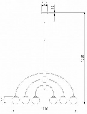 Люстра на штанге Eurosvet Cenacolo 30179/6 черный в Екатеринбурге - mebel24.online | фото 3