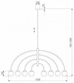Люстра на штанге Eurosvet Cenacolo 30179/8 черный в Екатеринбурге - mebel24.online | фото 2