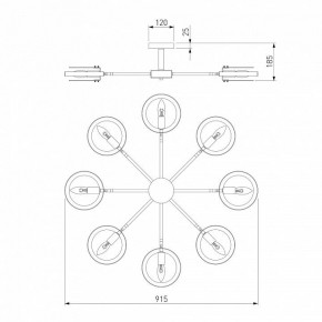 Люстра на штанге Eurosvet Gallo 70121/8 черный в Екатеринбурге - mebel24.online | фото 3