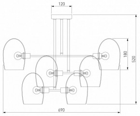 Люстра на штанге Eurosvet Gardie 70141/6 хром в Екатеринбурге - mebel24.online | фото 2