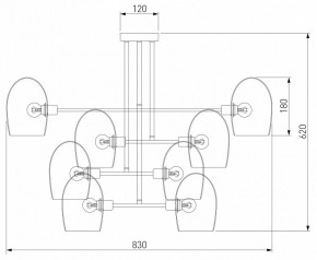 Люстра на штанге Eurosvet Gardie 70141/8 хром в Екатеринбурге - mebel24.online | фото 3