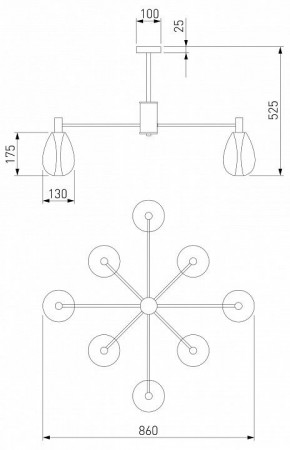 Люстра на штанге Eurosvet Magma 60175/8 латунь в Екатеринбурге - mebel24.online | фото 3