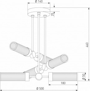 Люстра на штанге Eurosvet Oriens 60166/6 латунь в Екатеринбурге - mebel24.online | фото 5