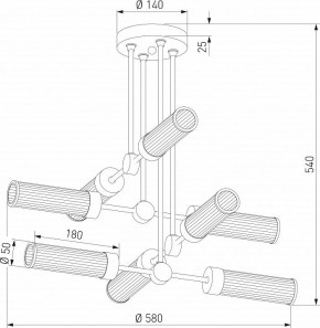Люстра на штанге Eurosvet Oriens 60166/8 латунь в Екатеринбурге - mebel24.online | фото 3