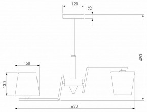 Люстра на штанге Eurosvet Ozark 60149/6 латунь в Екатеринбурге - mebel24.online | фото 4