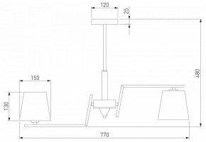 Люстра на штанге Eurosvet Ozark 60149/8 латунь в Екатеринбурге - mebel24.online | фото 3