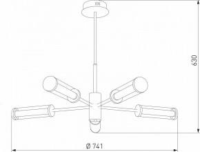 Люстра на штанге Eurosvet Stark 50386/5 LED латунь в Екатеринбурге - mebel24.online | фото 6