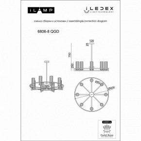 Люстра на штанге iLamp Evolution 6806-8 QGD в Екатеринбурге - mebel24.online | фото 2