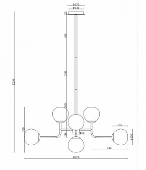 Люстра на штанге Maytoni Erich MOD221-PL-08-N в Екатеринбурге - mebel24.online | фото 3
