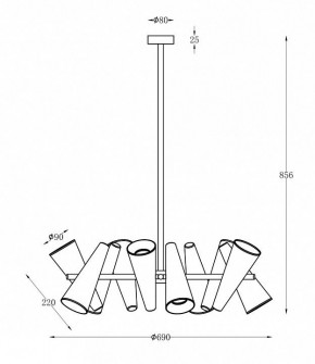 Люстра на штанге Maytoni Giro MOD095PL-10BS в Екатеринбурге - mebel24.online | фото 2