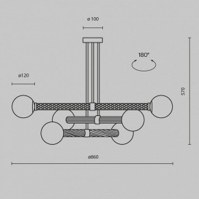 Люстра на штанге Maytoni Teatro MOD287PL-06BS в Екатеринбурге - mebel24.online | фото 3