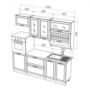 МИЛАНО Кухонный гарнитур 2,2 м Компоновка №3 (Орех) в Екатеринбурге - mebel24.online | фото 2