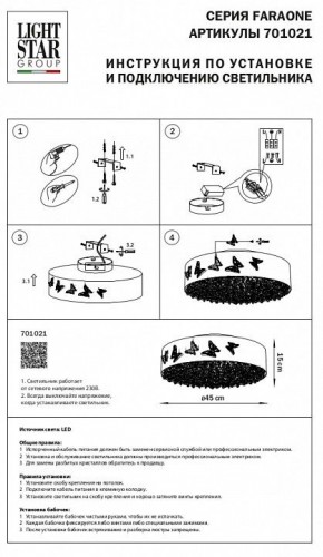 Накладной светильник Lightstar Faraone 701021 в Екатеринбурге - mebel24.online | фото 3