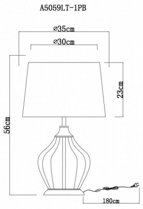 Настольная лампа декоративная Arte Lamp Baymont A5059LT-1PB в Екатеринбурге - mebel24.online | фото 3