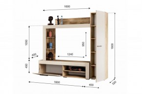 НИКОЛЬ Гостиная (Дуб крафт серый/софт айвори) в Екатеринбурге - mebel24.online | фото 2