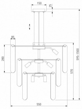 Подвесная люстра Eurosvet Claire 60171 золото в Екатеринбурге - mebel24.online | фото 5