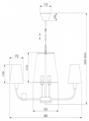 Подвесная люстра Eurosvet Milos 60153/6 латунь в Екатеринбурге - mebel24.online | фото 3