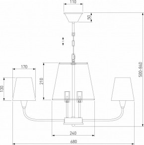 Подвесная люстра Eurosvet Milos 60153/8 латунь в Екатеринбурге - mebel24.online | фото 5