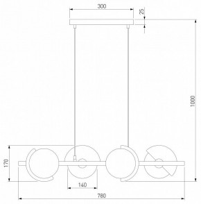 Подвесная люстра Eurosvet Moity 70149/4 черный/латунь в Екатеринбурге - mebel24.online | фото 4