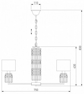 Подвесная люстра Eurosvet Zaffiro 10099/8 хром/прозрачный хрусталь Strotskis (новый абажур) в Екатеринбурге - mebel24.online | фото 5