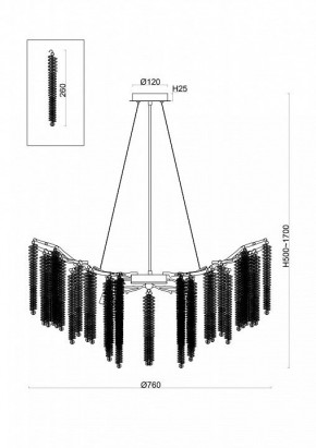 Подвесная люстра Freya Mineral FR1010PL-10G в Екатеринбурге - mebel24.online | фото 2