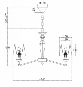 Подвесная люстра Maytoni Beira MOD064PL-06N в Екатеринбурге - mebel24.online | фото 2