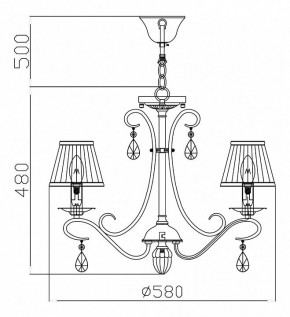 Подвесная люстра Maytoni Brionia ARM172-05-G в Екатеринбурге - mebel24.online | фото 5