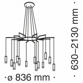 Подвесная люстра Maytoni Davida MOD035PL-12B в Екатеринбурге - mebel24.online | фото 6