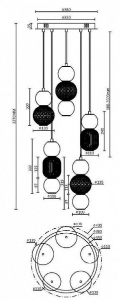 Подвесная люстра Maytoni Drop MOD273PL-L80CH3K в Екатеринбурге - mebel24.online | фото 3