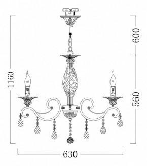 Подвесная люстра Maytoni Grace ARM247-06-G в Екатеринбурге - mebel24.online | фото 3