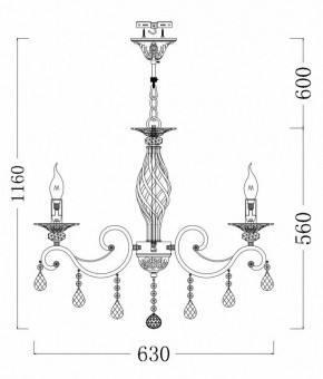Подвесная люстра Maytoni Grace RC247-PL-06-R в Екатеринбурге - mebel24.online | фото 5