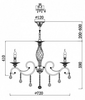 Подвесная люстра Maytoni Grace RC247-PL-08-R в Екатеринбурге - mebel24.online | фото 3